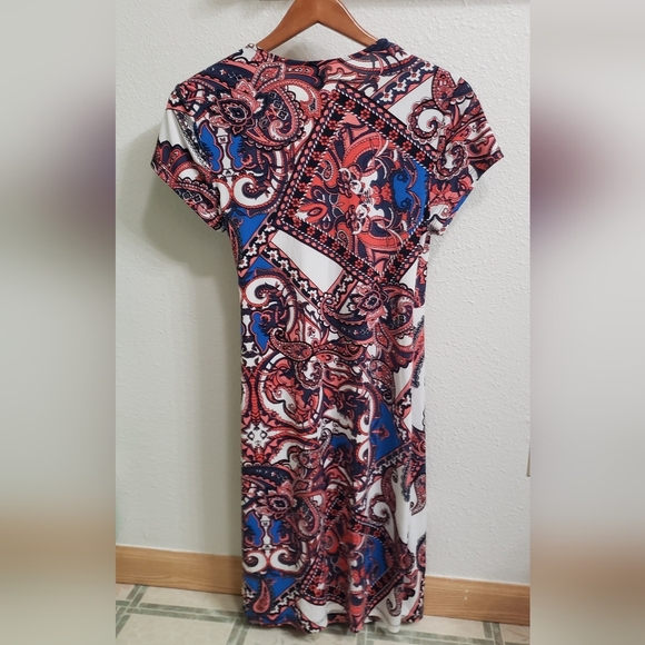 George | Faux Wrap, Secured with Metal Detail, Western Style, Paisley, Dress - Picture 5 of 5